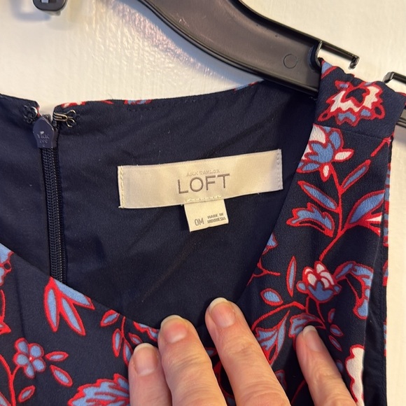 LOFT Red and Pink Halter Sundress Midi - Picture 2 of 5